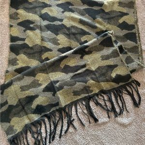 BP Green Camouflage 30 X 74 Scarf with Fringe